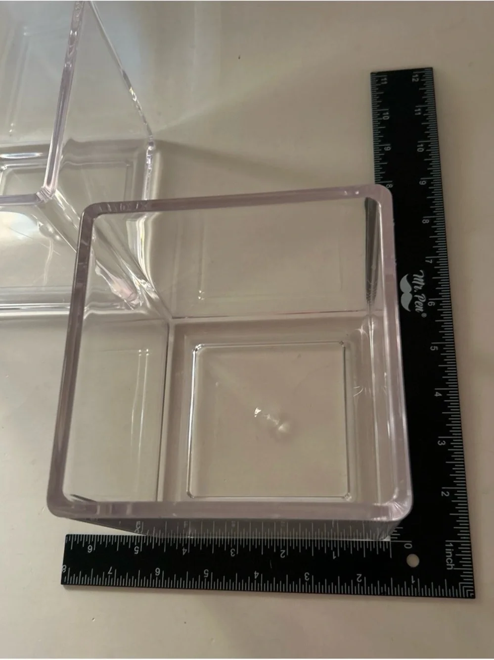 Set of 2 Clear Plastic Cube Storage Containers Bins 4.75
